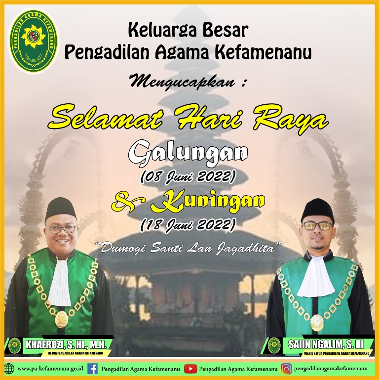 Selamat Hari Raya Kuningan dan Galungan