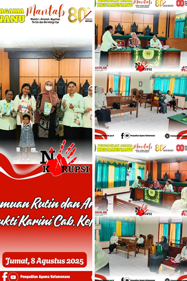 Dharmayukti Karini Cabang Kefamenanu menggelar pertemuan rutin dan arisan yang bertempat di Ruang Sidang Pengadilan Agama Kefamenanu