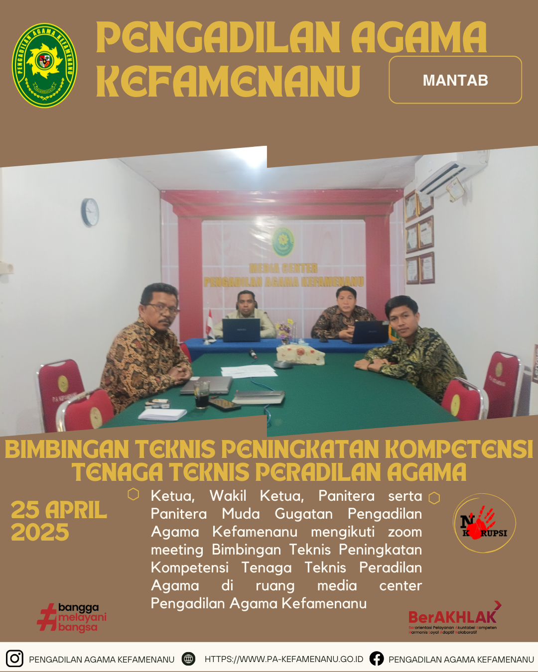 Bimbingan Teknis Peningkatan Kompetensi Tenaga Teknis Peradilan Agama 1