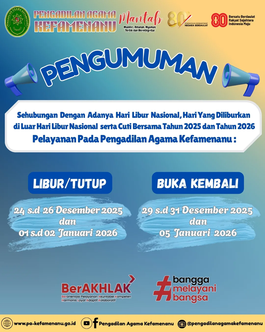 Pengumuman Libur Natal Tahun 2025 dan Tahun Baru 2026