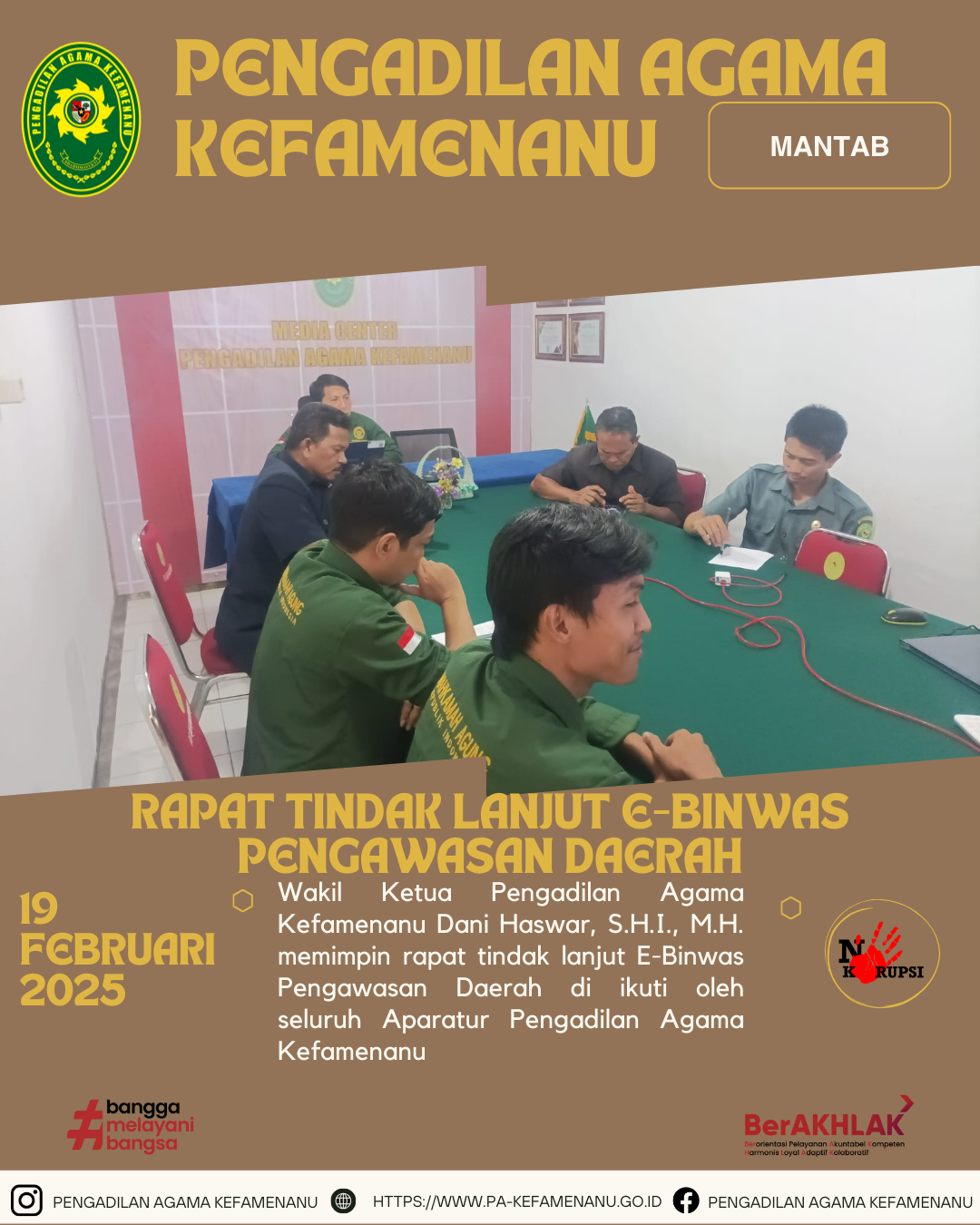 Rapat Tindak Lanjut E Binwas Pengawasan Daerah