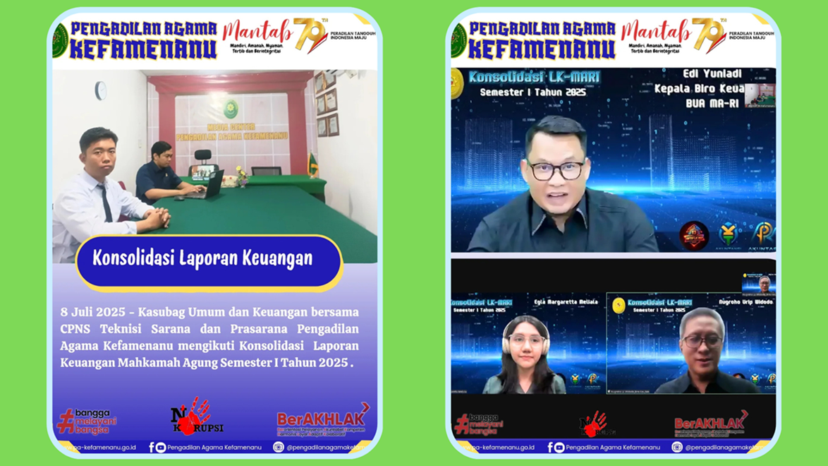 Konsolidasi dalam rangka Penyusunan Laporan Keuangan Mahkamah Agung Semester I Tahun 2025 yang diselenggarakan oleh Badan Urusan Administrasi Mahkamah Agung RI
