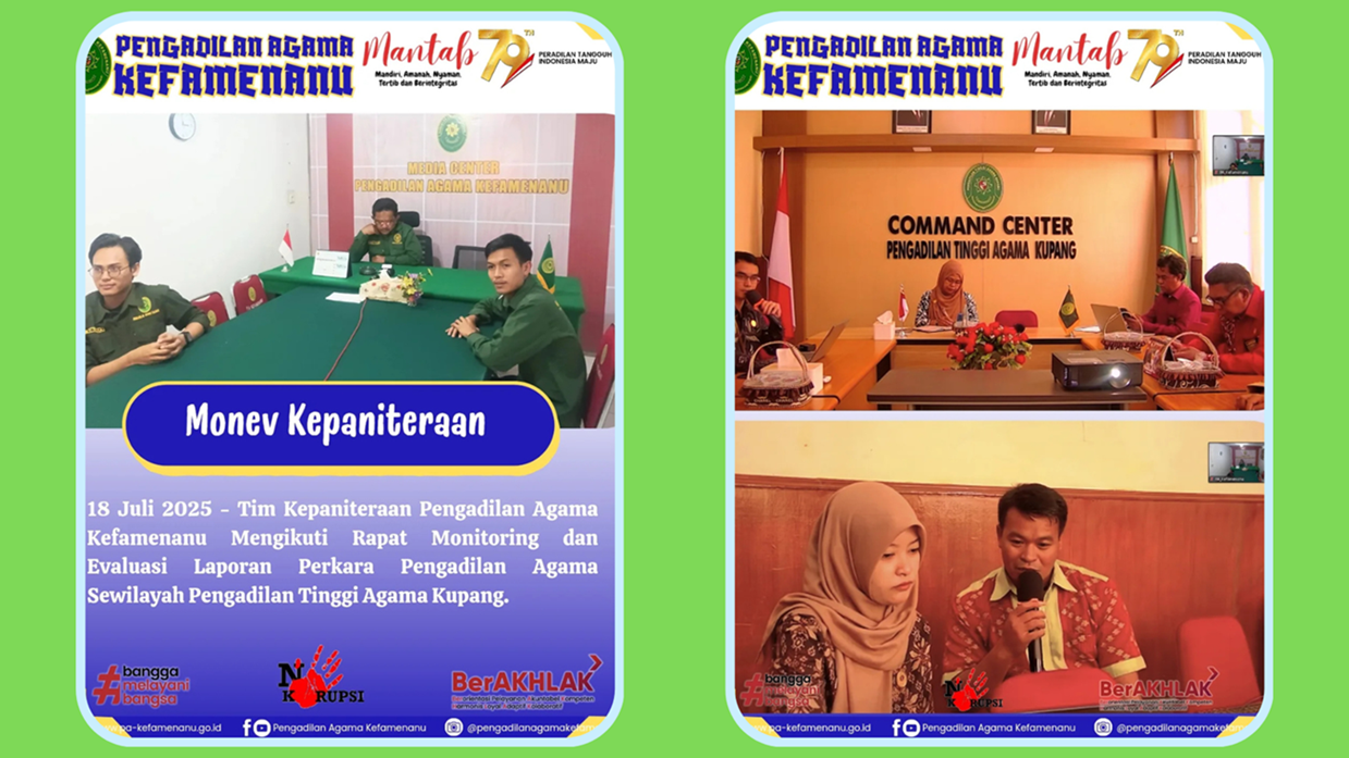 Monitoring dan Evaluasi Laporan Perkara Pengadilan Agama sewilayah Pengadilan Tinggi Agama Kupang