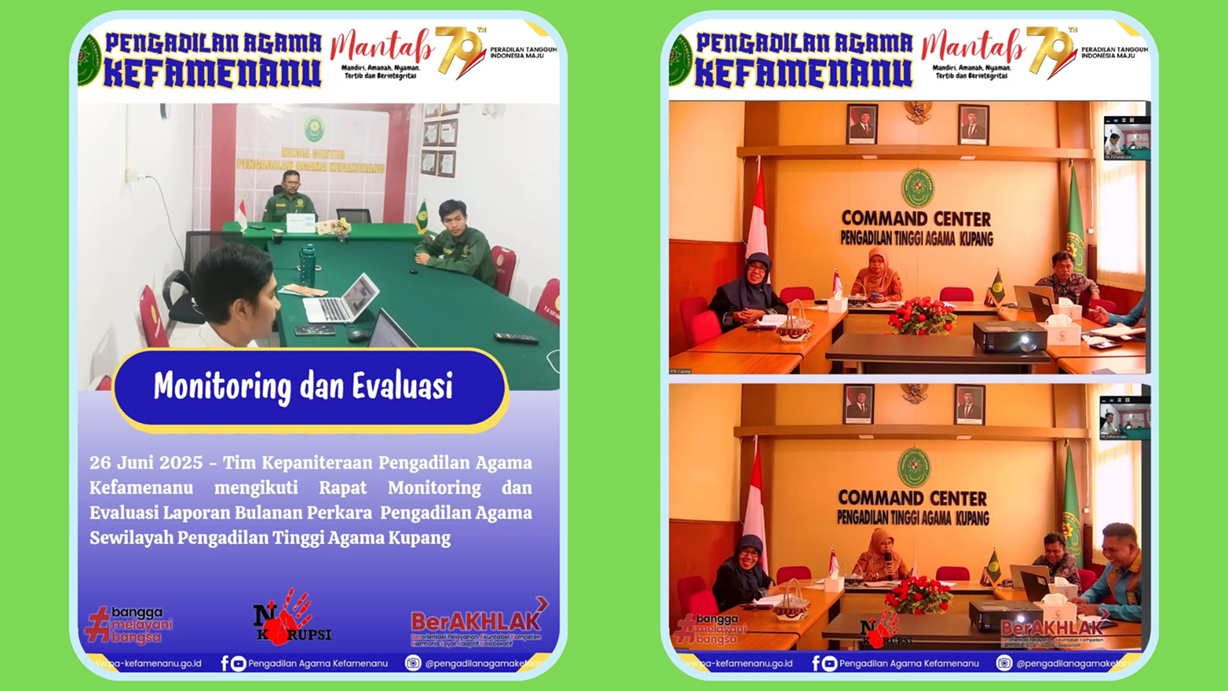 Rapat Monitoring dan Evaluasi Laporan Bulanan Perkara Pengadilan Agama sewilayah Pengadilan Tinggi Agama Kupang