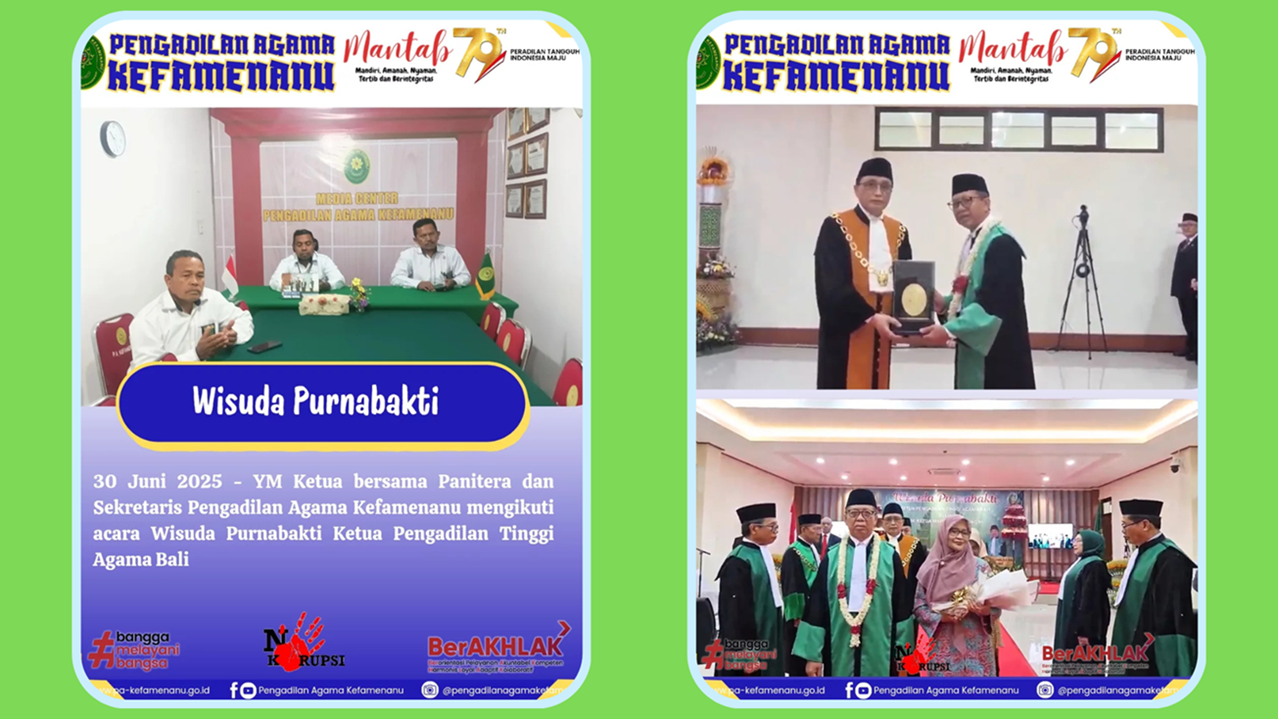 Wisuda Purnabakti YM Ketua Pengadilan Tinggi Agama Bali Bapak Drs.H.Ketut M. Djamal S.H.M.M. oleh YM Ketua Mahkamah Agung RI