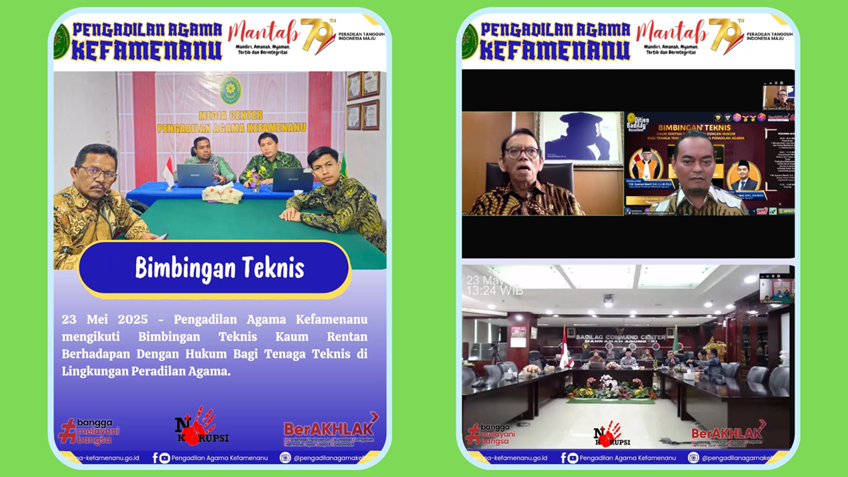 Bimbingan Teknis Kaum Rentan Berhadapan dengan Hukum Bagi Tenaga Teknis di Lingkungan Peradilan Agama