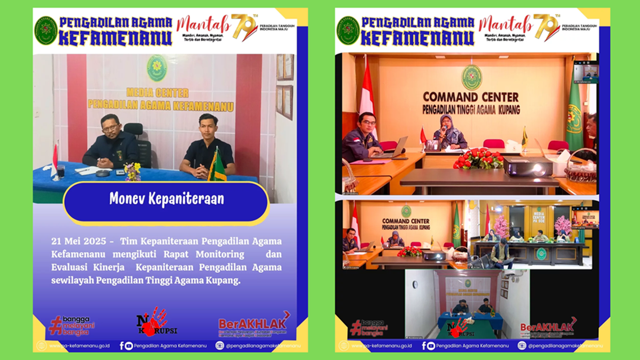 Monev Kepaniteraan Pengadilan Agama Sewilayah Pengadilan Tinggi Agama Kupang Bulan Mei 2025